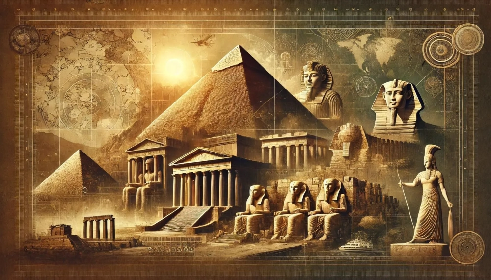 Tượng nhân sư và kim tự tháp biểu tượng văn minh Ai Cập